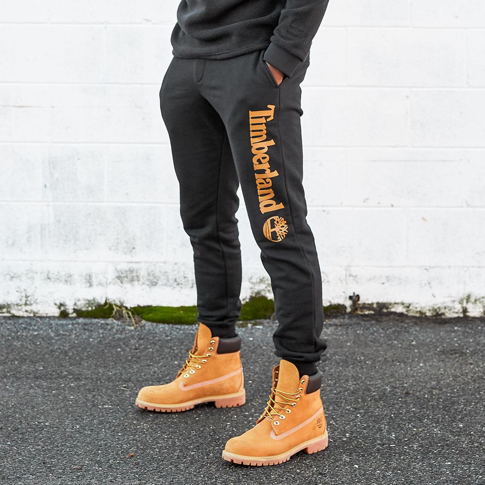 Pantaloni Timberland Barbati Negrii - Jogger Sweat - Romania - NWCAFX713